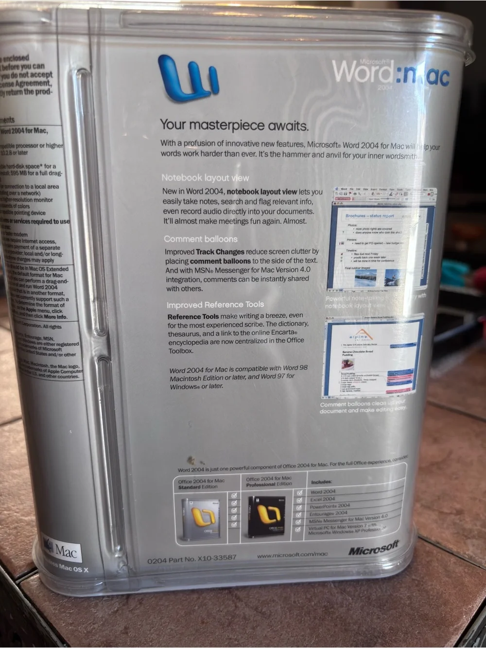 Vintage Microsoft Word:Mac 2004 - Rare Standalone Clamshell Edition Open Box